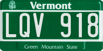 VT license plate LQV918