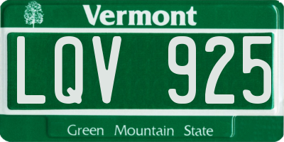 VT license plate LQV925