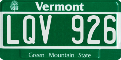 VT license plate LQV926
