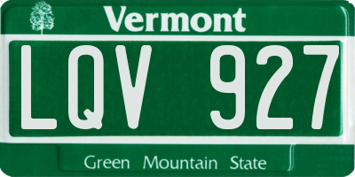 VT license plate LQV927
