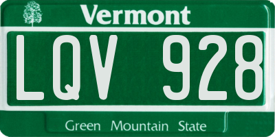 VT license plate LQV928