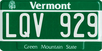 VT license plate LQV929