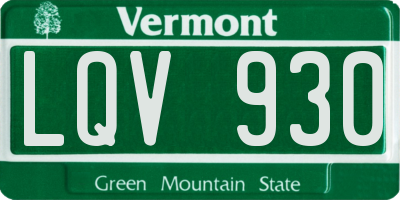 VT license plate LQV930