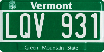 VT license plate LQV931