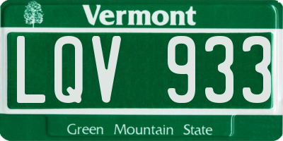 VT license plate LQV933