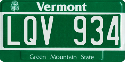 VT license plate LQV934