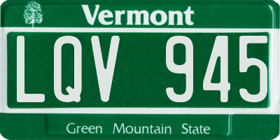 VT license plate LQV945