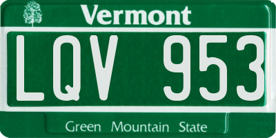 VT license plate LQV953