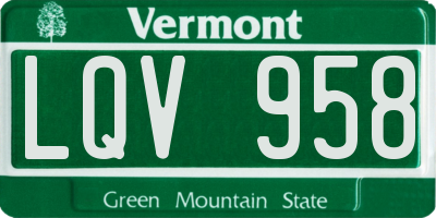 VT license plate LQV958