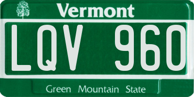 VT license plate LQV960