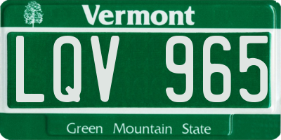 VT license plate LQV965