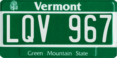 VT license plate LQV967