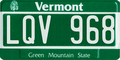 VT license plate LQV968