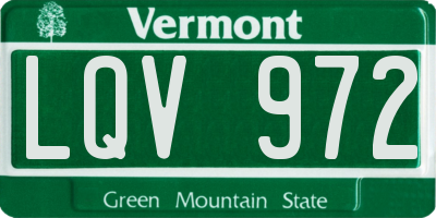 VT license plate LQV972