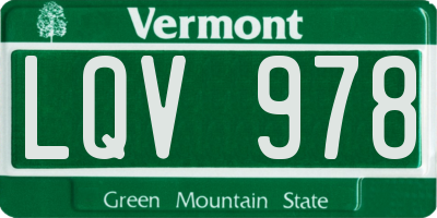 VT license plate LQV978