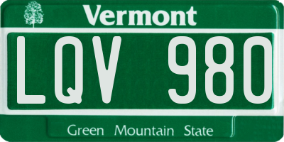 VT license plate LQV980
