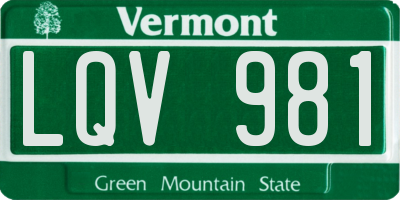 VT license plate LQV981