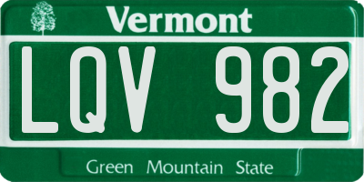 VT license plate LQV982