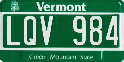 VT license plate LQV984
