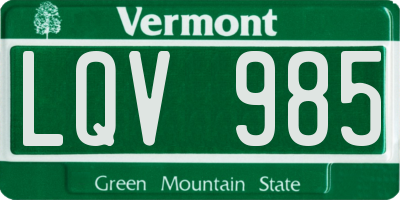 VT license plate LQV985