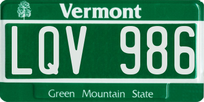 VT license plate LQV986