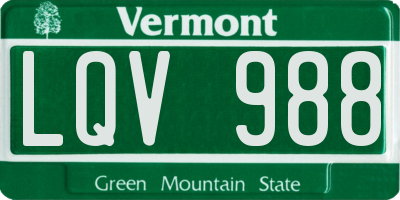 VT license plate LQV988