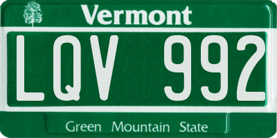 VT license plate LQV992