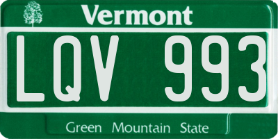 VT license plate LQV993