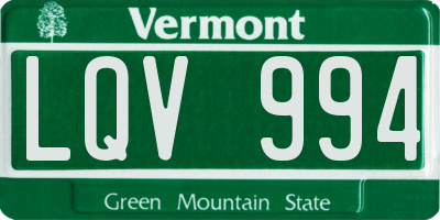 VT license plate LQV994