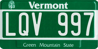 VT license plate LQV997