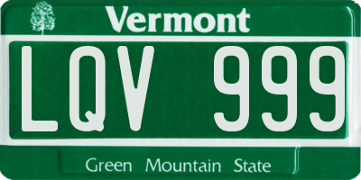 VT license plate LQV999