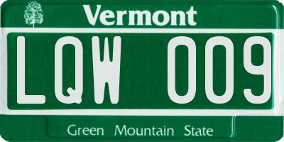 VT license plate LQW009
