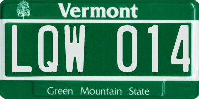 VT license plate LQW014