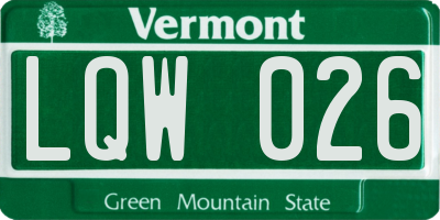 VT license plate LQW026