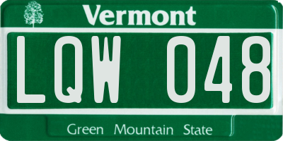 VT license plate LQW048