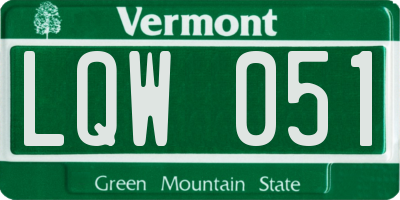 VT license plate LQW051