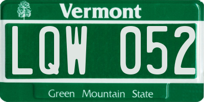 VT license plate LQW052