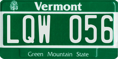 VT license plate LQW056
