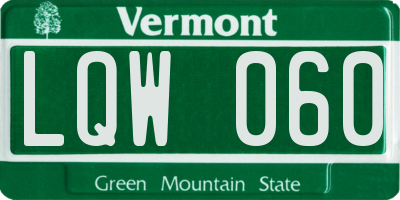 VT license plate LQW060