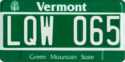 VT license plate LQW065