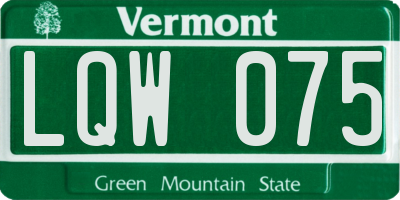 VT license plate LQW075