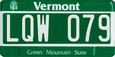 VT license plate LQW079