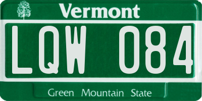 VT license plate LQW084