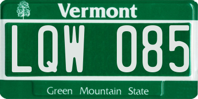 VT license plate LQW085
