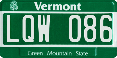 VT license plate LQW086