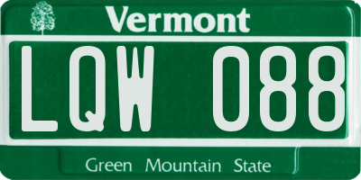 VT license plate LQW088