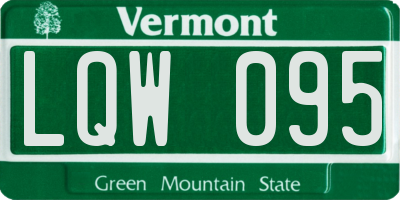 VT license plate LQW095