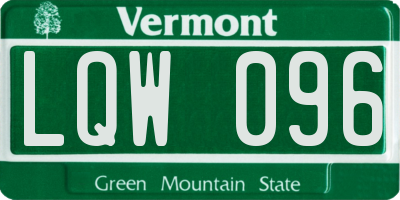 VT license plate LQW096
