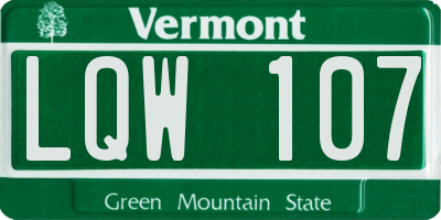 VT license plate LQW107