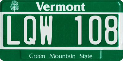 VT license plate LQW108